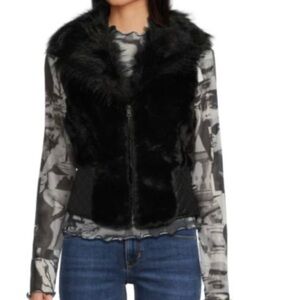 Guess Emma Faux Fur Coated Vest